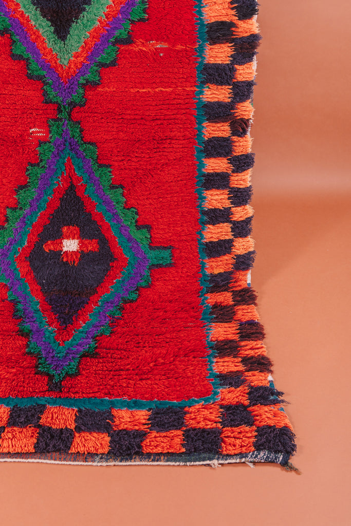 MEAS - Vintage Boucherouite Moroccan Rug