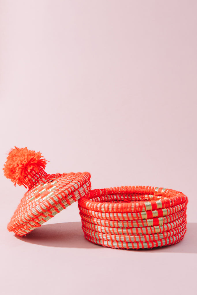 Coral SM - Woven Decorative Berber Basket