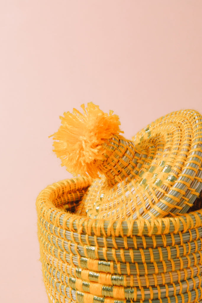 Lemon - Woven Decorative Berber Basket