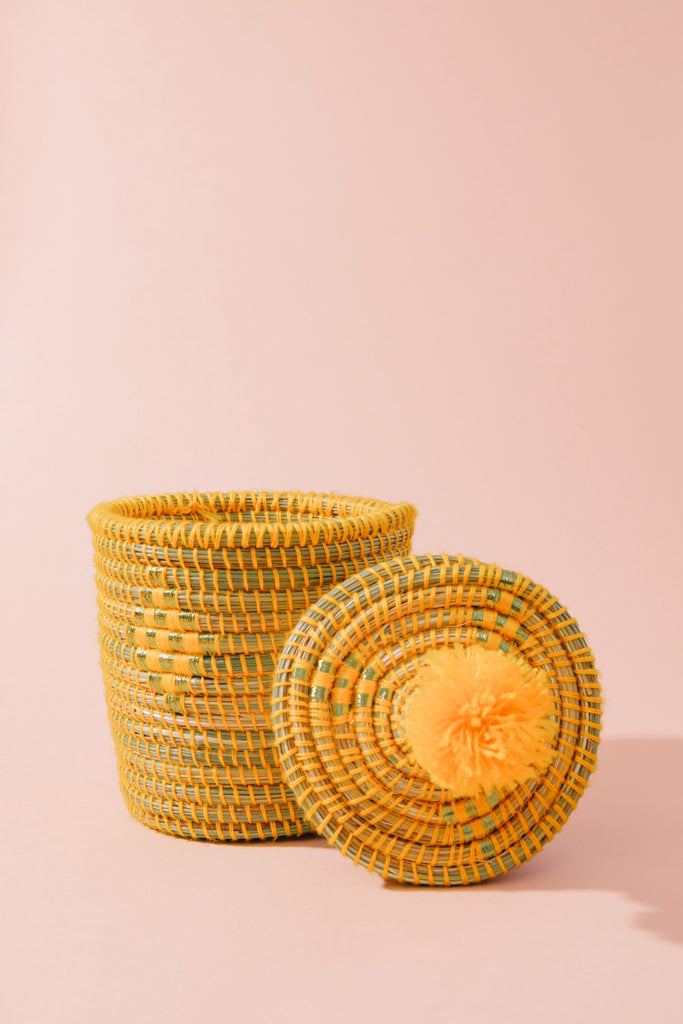 Lemon - Woven Decorative Berber Basket