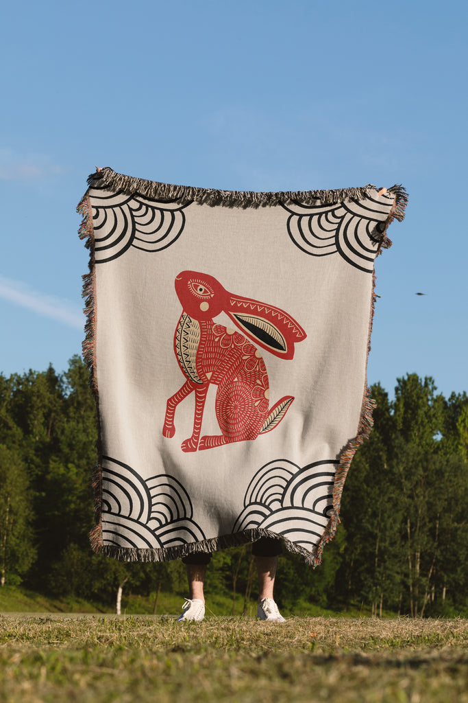 Year of the Rabbit Woven Throw